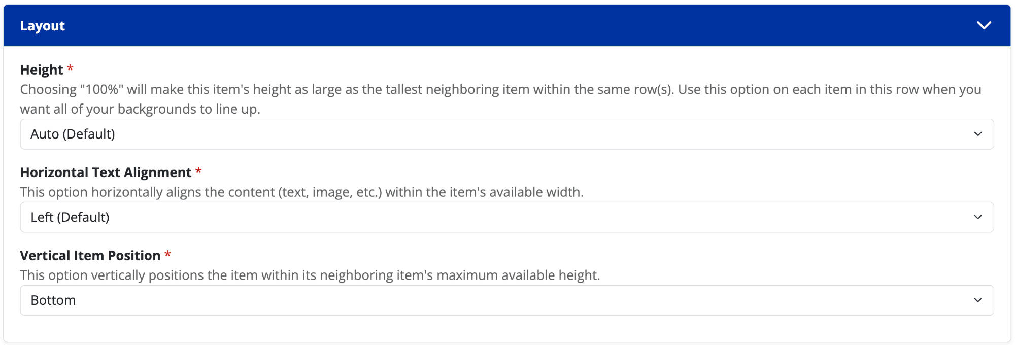 Screenshot of the node editor's "layout" chunk